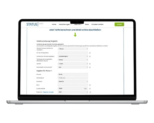 STATUS GmbH – Maklerhomepage Maklerverwaltungsprogramm